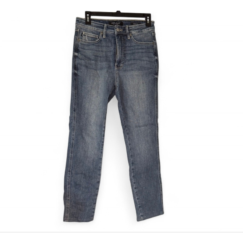 Judy Blue Medium Wash Skinny Jeans High Rise Hemmed Size 5/27 - Picture 1 of 5